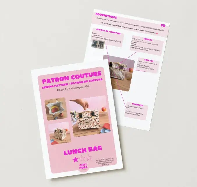Patron de couture - Sac repas isotherme avec tuto vidéo