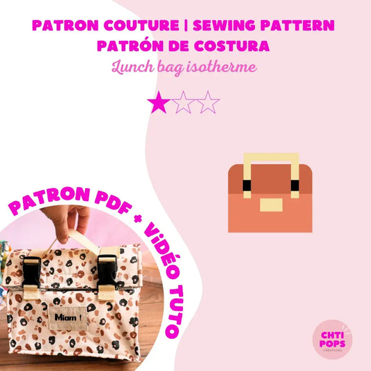 Patron de couture - Sac repas isotherme avec tuto vidéo