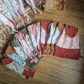 sacs pochon enfant personnalisés en velours et coton motifs variés avec cordon de serrage