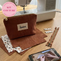 Kit couture : Trousse zippée en velours côtelé