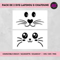 Duo SVG visage Lapinou et Chatoune - Fichiers Découpe pour Cricut, ScanNcut, Silhouette - Idéal Stickers, Flex et Personnalisation Chtipops Créations