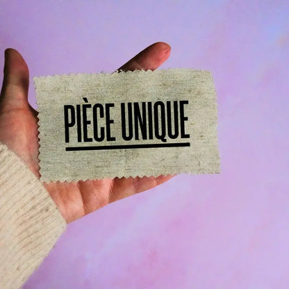 Étiquette en tissu personnalisée avec inscription floquée Pièce unique tenue à la main pour création artisanale