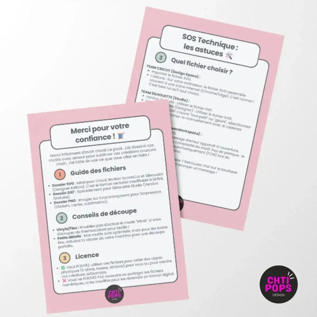 16 SVG thème "Animaux mignons" - Fichiers Découpe pour Cricut, ScanNCut, Silhouette - Idéal Stickers, Flex et Personnalisation Chtipops Créations