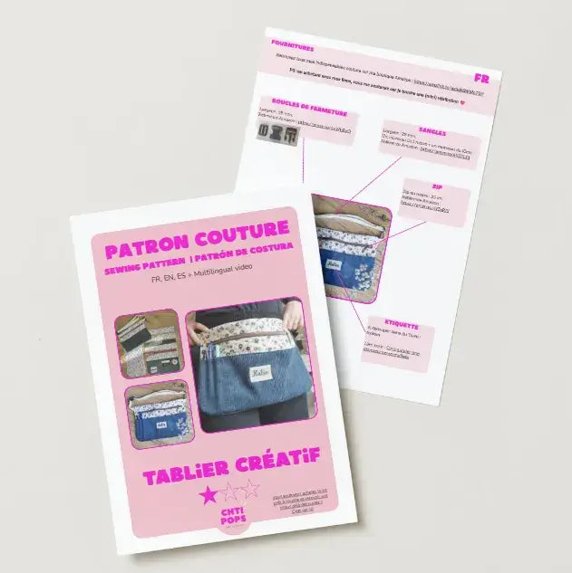 Patron de couture - Tablier créatif avec tuto vidéo