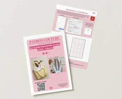 Patron de couture - Grand sac de plage - Cabas XL avec poche zippée