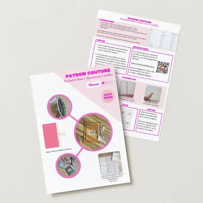 Patron de couture - Pochette à livres et liseuses 2 tailles avec tuto vidéo Chtipops Créations