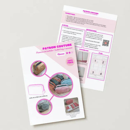 Patron de couture - Trousse de toilette avec tuto vidéo Chtipops Créations