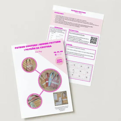Patron de couture - Tote-bag avec tuto vidéo Chtipops Créations