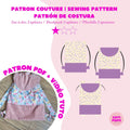 Patron de couture - Sac à dos pochon pour enfant 3 options de finition avec tuto vidéo Chtipops Créations