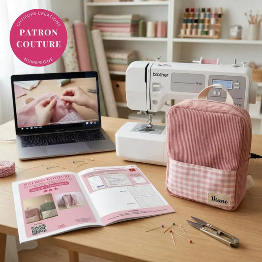 Patron de couture - Sac-a-dos enfant 2 tailles avec tuto vidéo