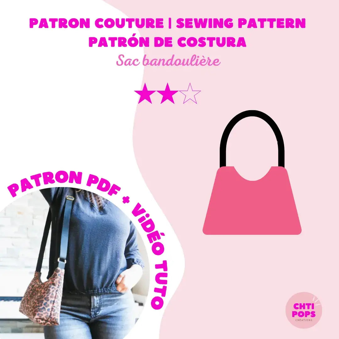 Patron de couture - Sac bandoulière avec tuto vidéo
