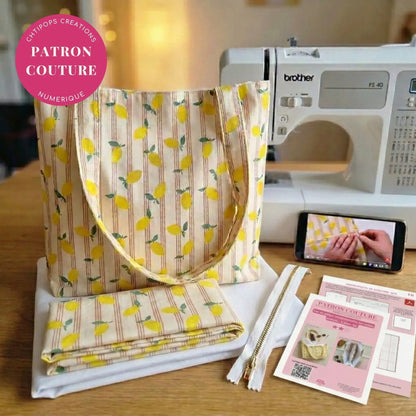 Patron de couture - Grand sac de plage - Cabas XL avec poche zippée