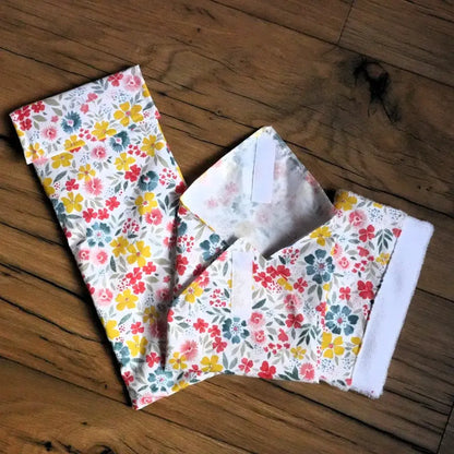 Lot de pochettes sandwich réutilisables motif fleurs Bridget pour demi-baguette et goûter