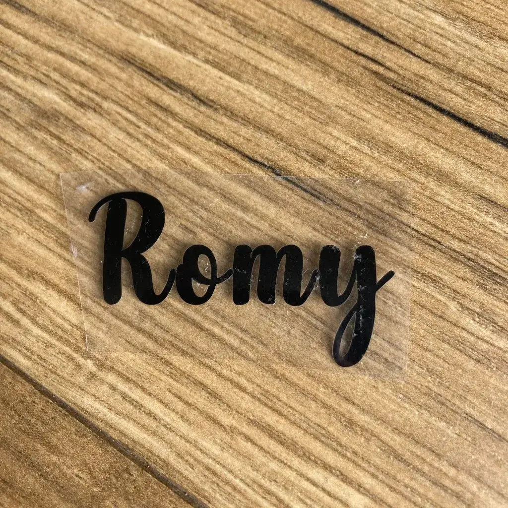 Prénom "Romy" en flex thermocollant classique seul.