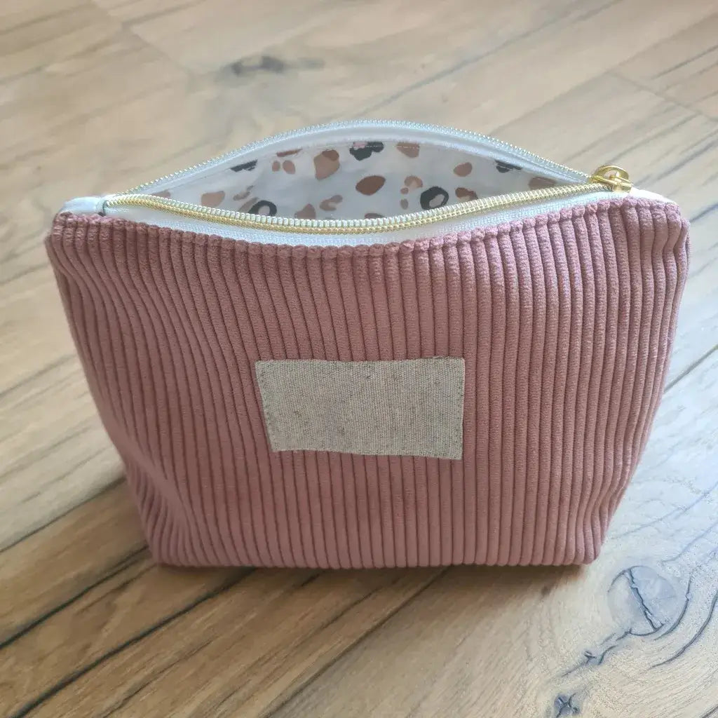 [EN STOCK] Trousse zippée en velours côtelé - Taille M