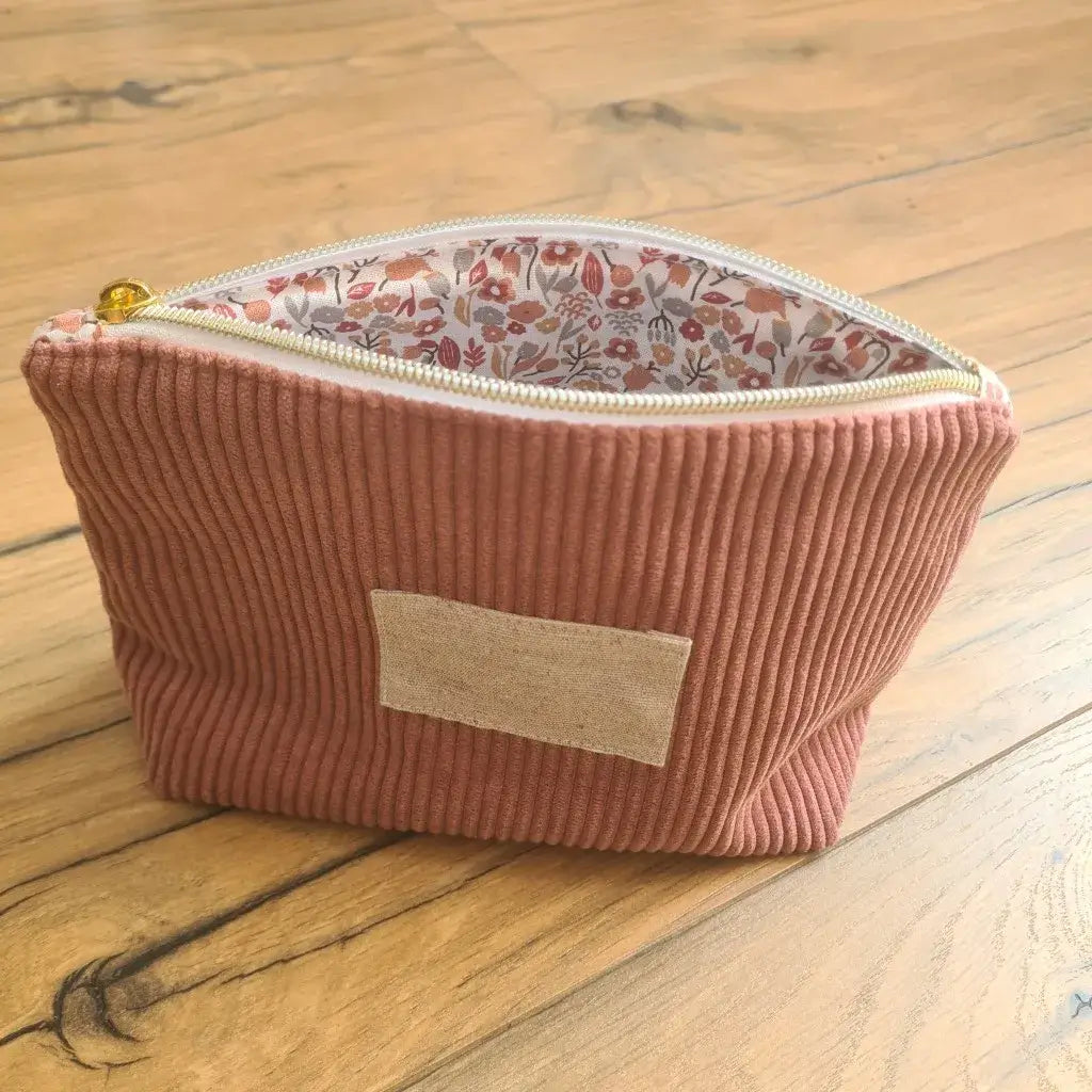 [EN STOCK] Trousse zippée en velours côtelé - Taille M