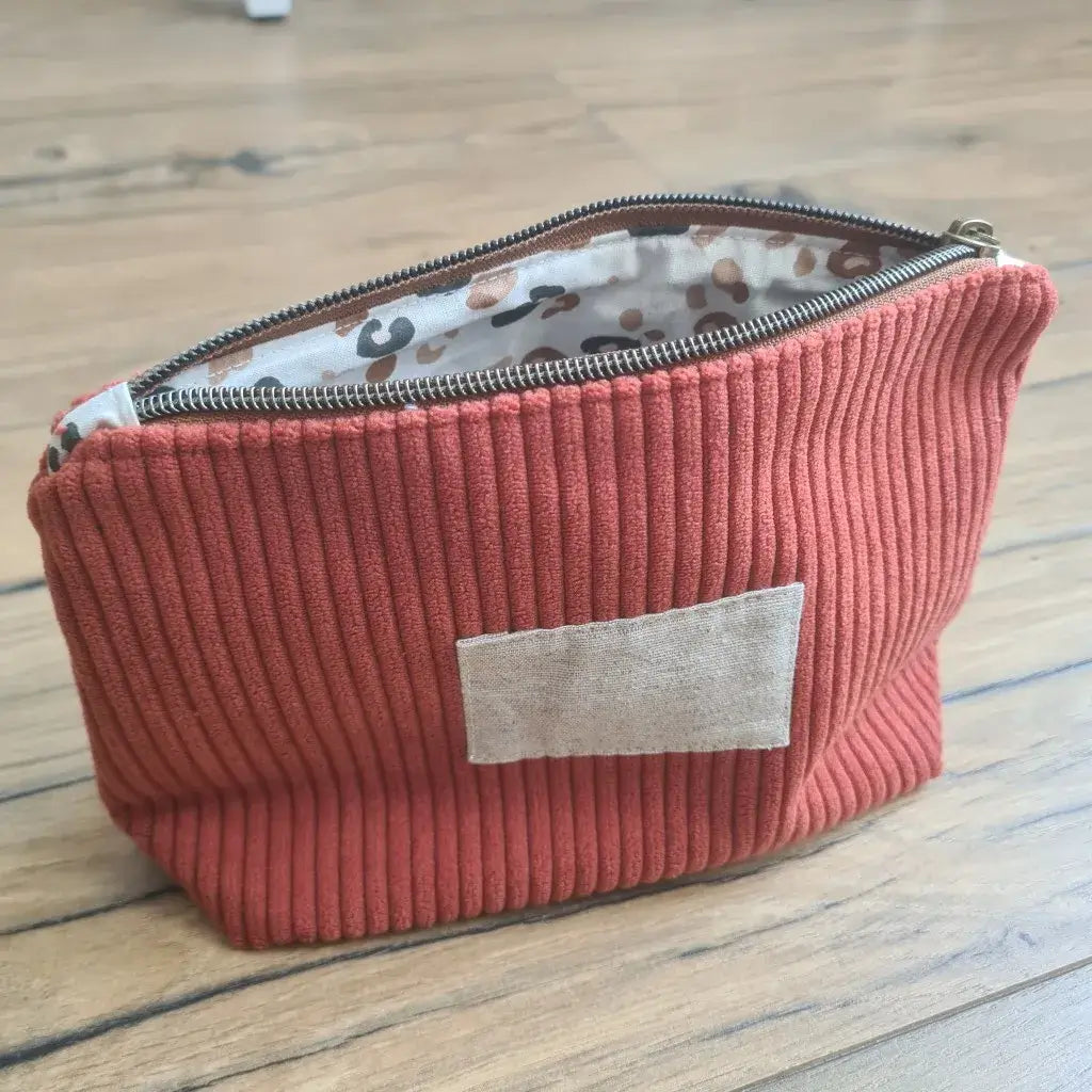 [EN STOCK] Trousse zippée en velours côtelé - Taille M