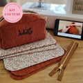 Kit couture : Trousse de toilette en velours côtelé