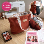 Patron de couture - Sac cabas en velours côtelé 2 formats avec tuto vidéo