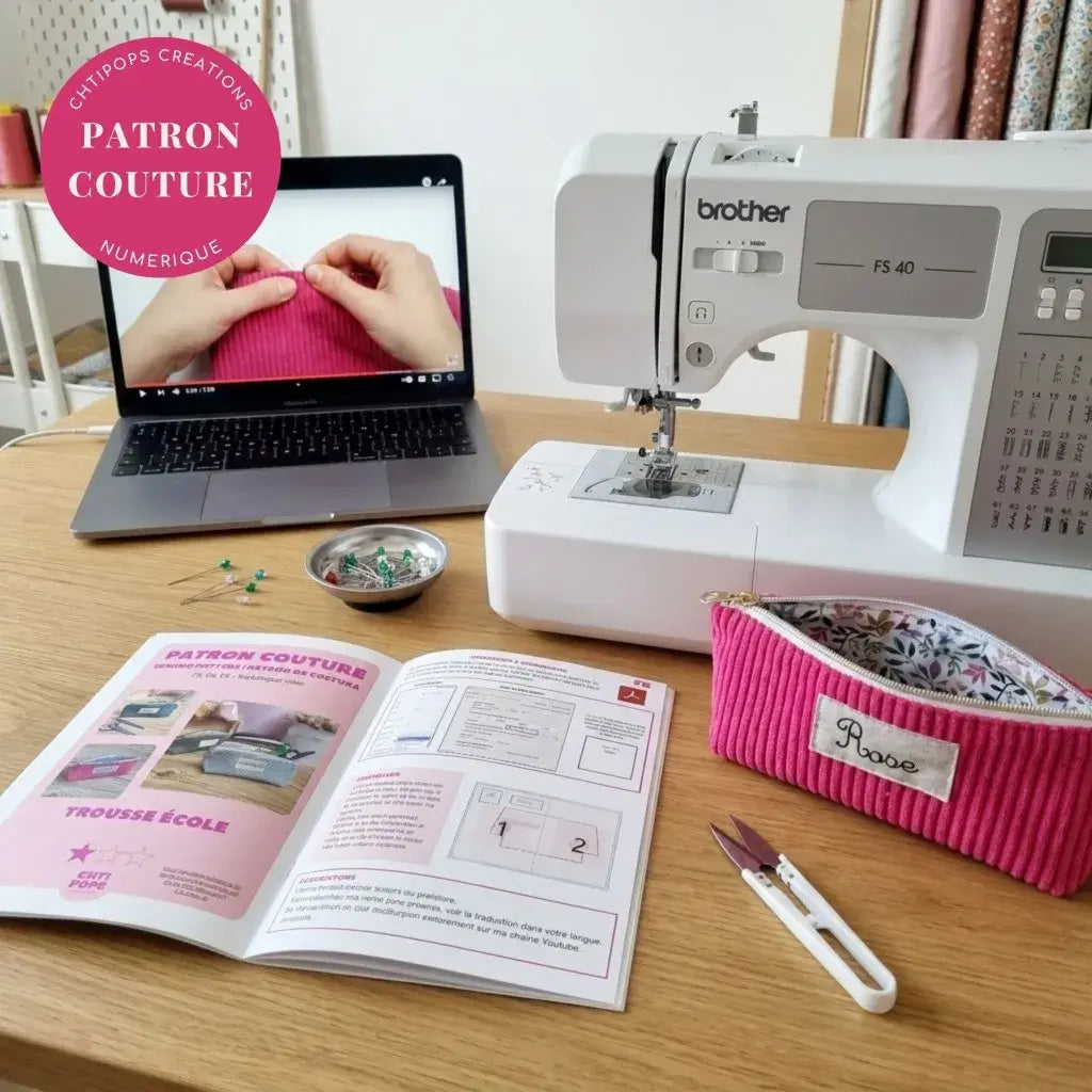 Patron de couture - Trousse d'école avec tuto vidéo