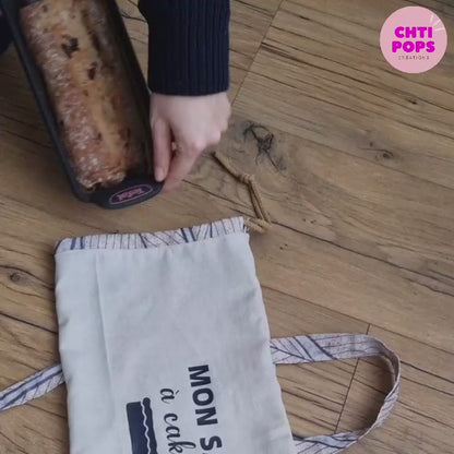 Bolsa de pan personalizada de algodón: baguette, hogaza o bizcocho