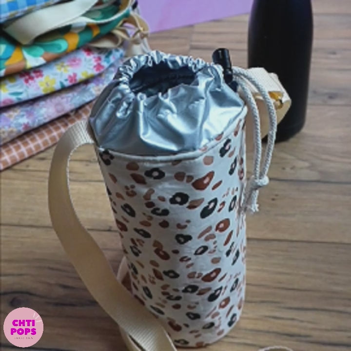 Vidéo de présentation du porte-gourde isotherme en coton enduit par Chtipops Créations.